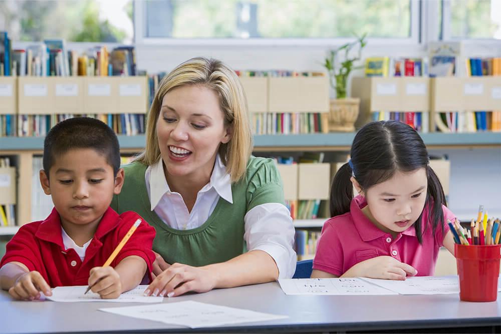 Teacher with child student